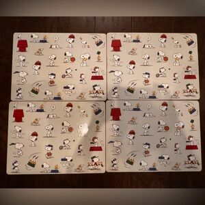 Pottery Barn Kids wood Snoopy placemats